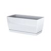 Ghiveci din plastic Coubi Case, cu vas, alb, 24 cm