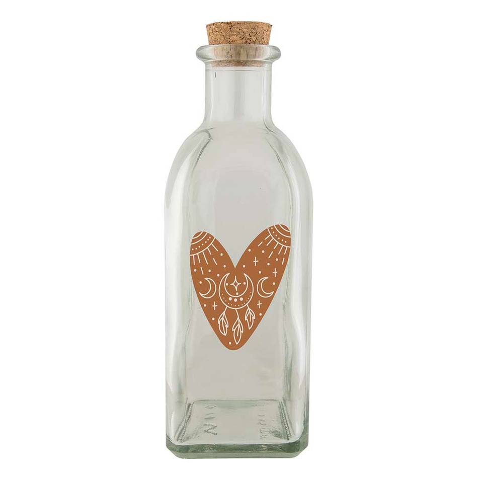 Bohemia Gifts Szklana butelka Heart, 500 ml