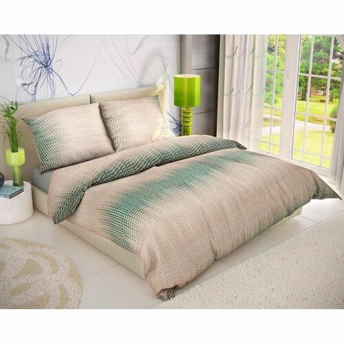 Kvalitex Бавовняна постільна білизна Delux Aura  бежева, 140 х 200 см, 70 х 90 см