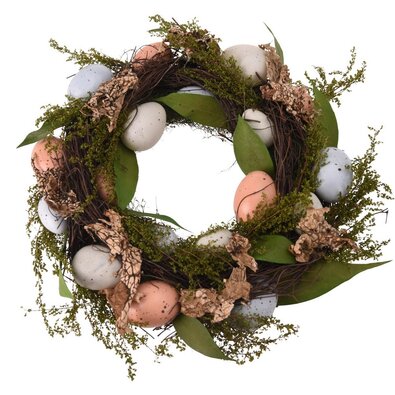 Veľkonočný veniec s vajíčkami oranžová, pr. 30 cm