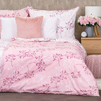 4Home Baumwollbettwäsche Harmony rosa, 140 x 220 cm, 70 x 90 cm