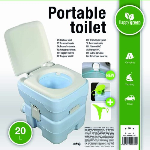 Toaletă portabilă Happy Green 20 l, albastru