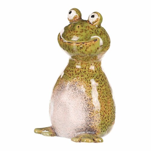 Decorațiune de grădină pentru gard Broască, 8 x 8x 14 cm, ceramică