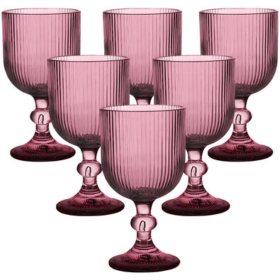 Altom kozarec na nogi Selena Purple, 370 ml, set 6kosov