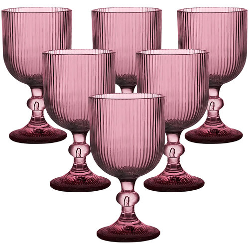 Altom Склянка на ніжці Selena Purple, 370 мл, набір з 6 штук