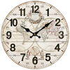 Drewniany zegar ścienny Old map, śr. 34 cm