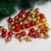 Set ornamente de Crăciun 4Home Joy, 50 buc., auriu și roșu