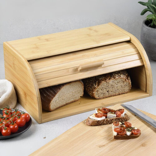 Kesper 58582 Chlebník s rolovacím vekom bambus 40 x 17 x 27 cm