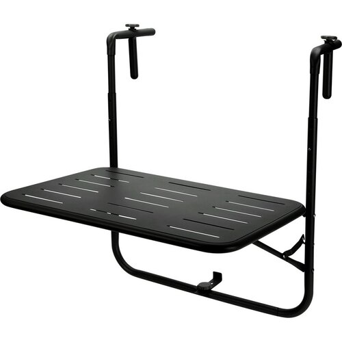 Klappbarer Balkontisch, 60 x 43 x 70 cm, Schwarz