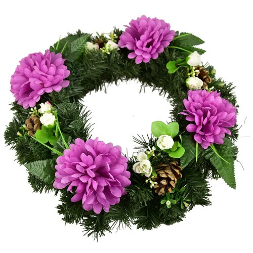 Cranach wreath Violet chrysanthemums, 35 cm