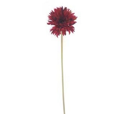 Umělá květina gerbera 3 ks tmavě červená