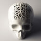 Pokladnička Skull 2, 15 cm, biela
