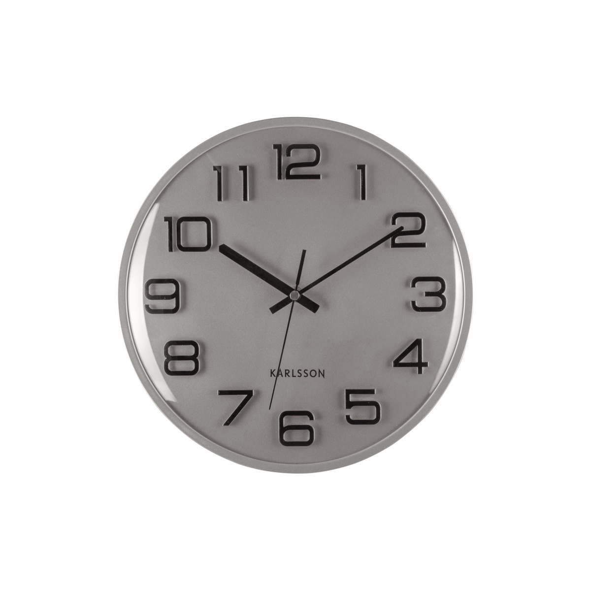 Dizajnové nástenné hodiny Karlsson 6022SIstrieborné, priemer 30 cm