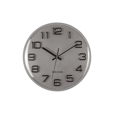 Karlsson 6022SI design falióra, ezüst, átmérő 30cm