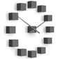Future Time FT3000TT Cubic titanium Designové samolepicí hodiny, pr. 50 cm