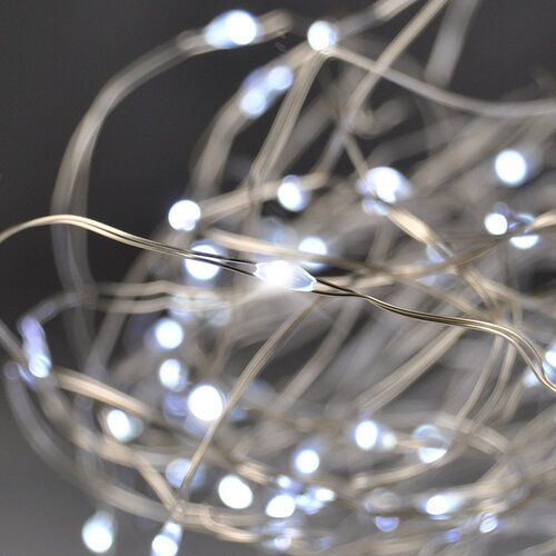 Solight 1V54-W Vianočná reťaz 100 LED, strieborný drôt 10 m, studená biela