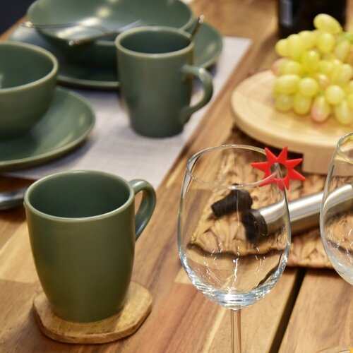 Set căni ceramice Orion Alfa, 0,4 l,verde, 6 buc.