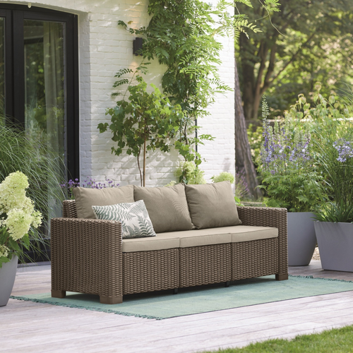 Keter Gartensofa 3-Sitzer California 199 x 68 x 72cm, Cappuccino