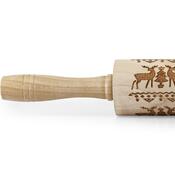 Toro Holzroller mit Rentierdekoration, 38 cm