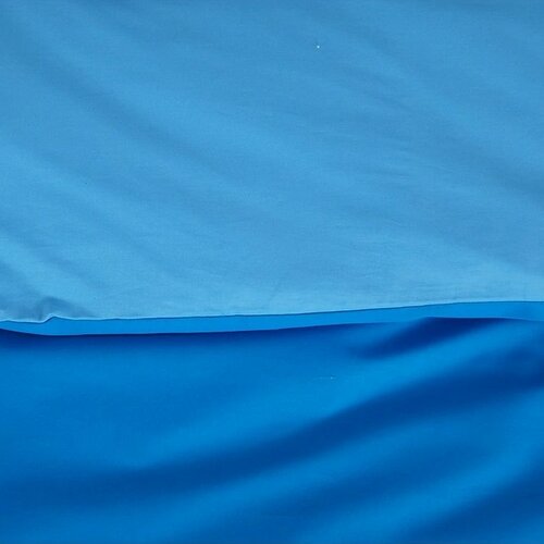 B.E.S. Petrovice Baumwollbettwäsche Double Face Kobalt/Himmelblau, 220 x 200 cm, 2 Stk 70 x 90 cm