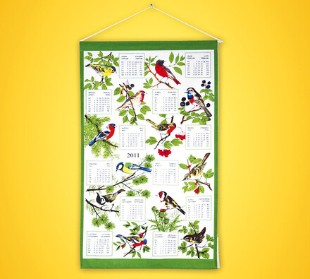 Textilný kalendár Vtáčiky 2011