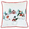 Pillow with filling Snowmen, white, 45 x 45 cm