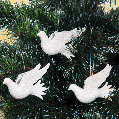 Vianočné ozdoby holubičky biela