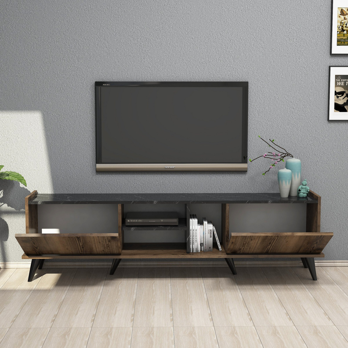 Televizní stolek Elegante Walnut Black - thumb (4)