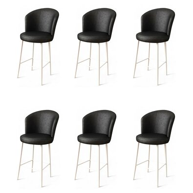 Set de scaune de bar Uras Black and White, 6 buc.