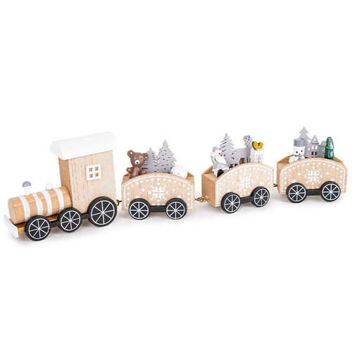 Hópihe karácsonyi dekoráció fa vonat, 31 cm