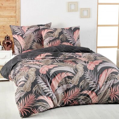 Kvalitex Baumwollbettwäsche Delux Palma Grau, 140 x 220 cm, 70 x 90 cm