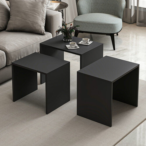 Ablagetisch Alya Anthracite, 3 Stück