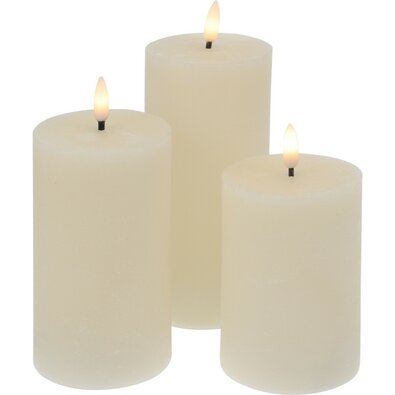 Cande creamy LED gyertya készlet 3 db, bézs színű