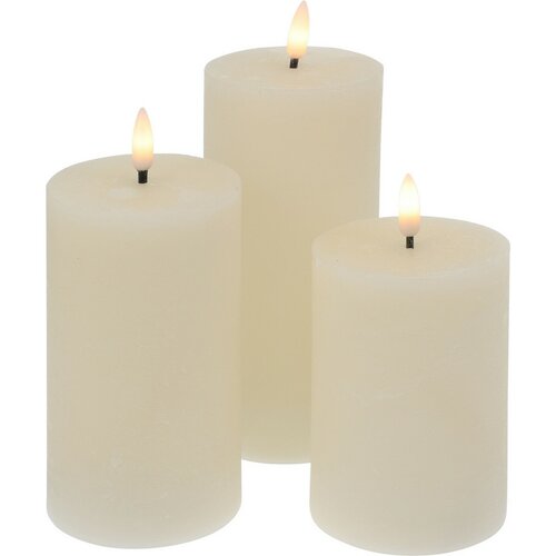 Cande creamy LED gyertya készlet 3 db, bézs színű