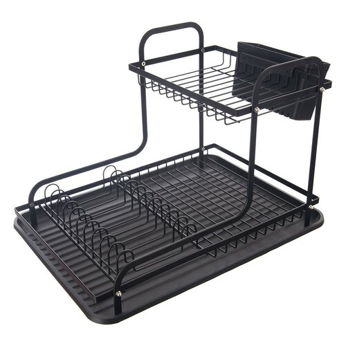 Orion Drutowany ociekacz z tacą Radka, 2 poziomy,42,5 x 32 x 29 cm