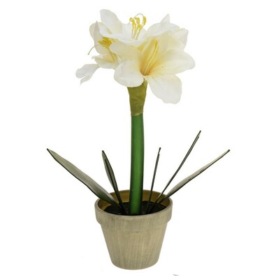 Clivia de Crăciun artificială, în ghiveci30 cm, alb,