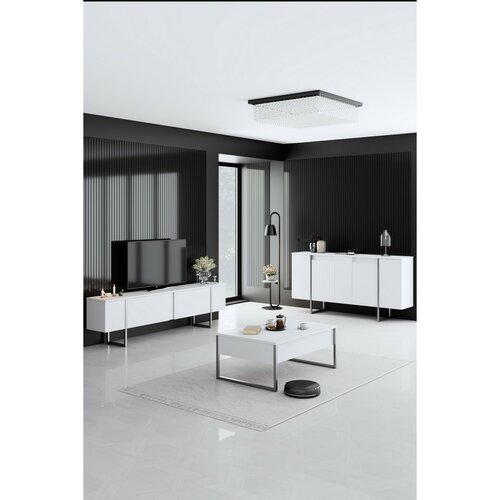 Măsuță de cafea Luxe White and Silver