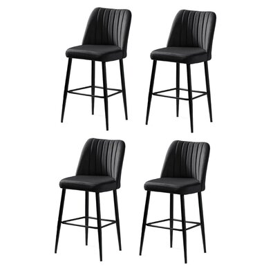 Set de scaune de bar Vento Black and Black, 4 buc.