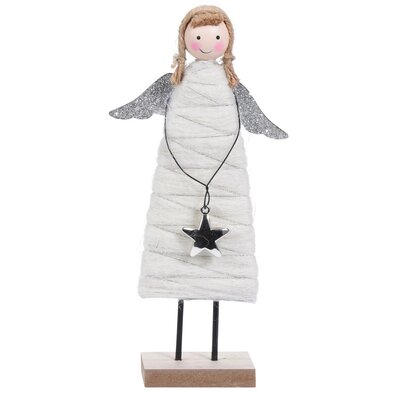 Înger de Crăciun Berenice argintiu, 23 cm