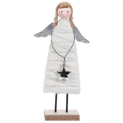 Vánoční anděl Berenice stříbrná, 23 cm