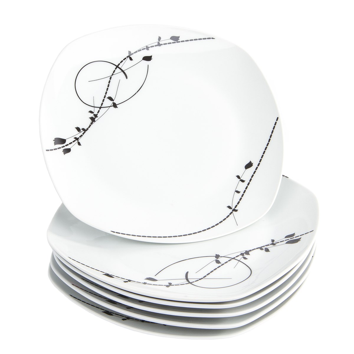 Domestic 6-dielna sada plytkých tanierov Londra, 25 cm