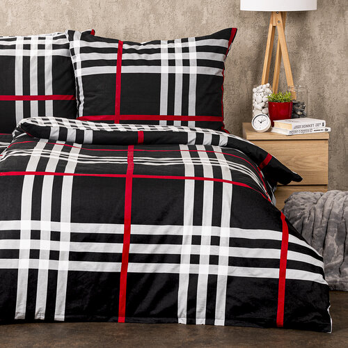 Lenjerie de pat din flanelă 4Home Cub negru, 140 x 200 cm, 70 x 90 cm