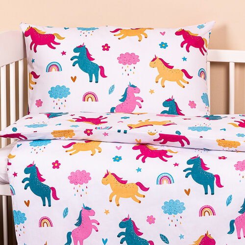 4Home Kinderbettwäsche aus Baumwolle Unicorn, 100 x 135 cm, 40 x 60 cm