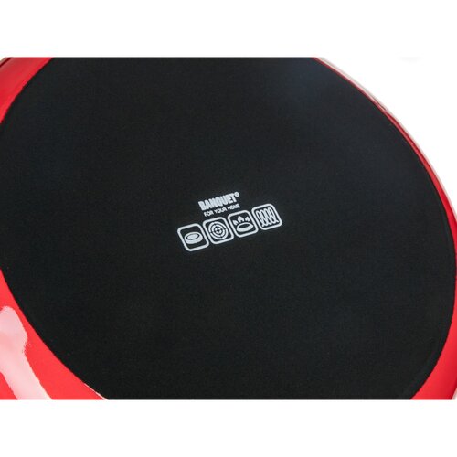 Banquet Emailed pot with lid Milton red, 24 cm,5.9 l