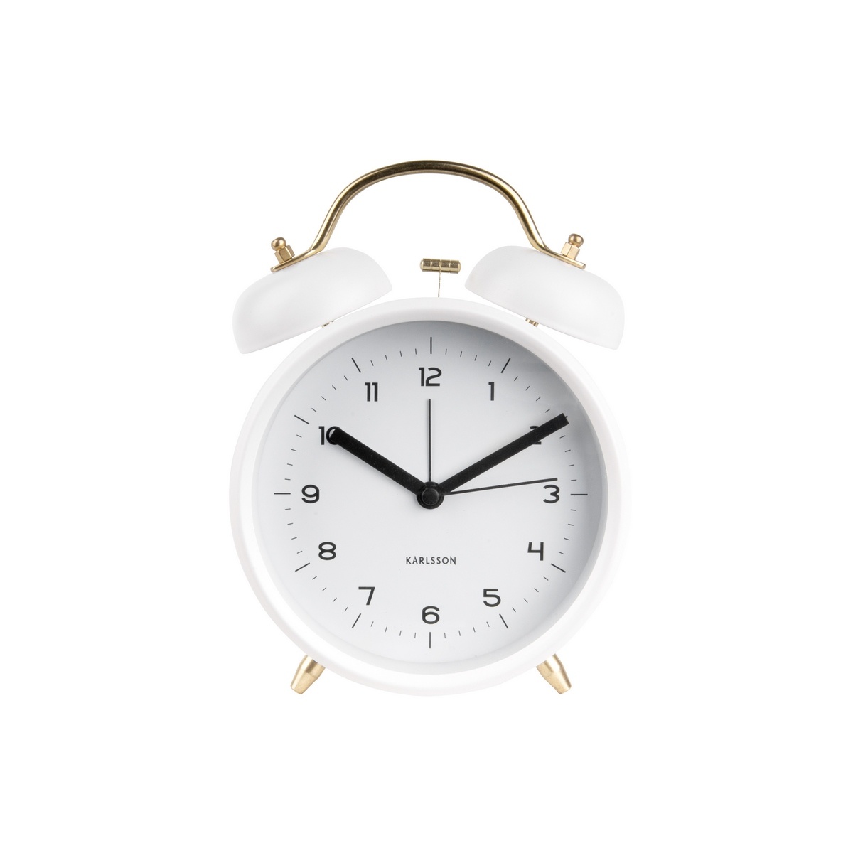 Ceas cu alarmă design Karlsson 5711WH, diam. 14 cm