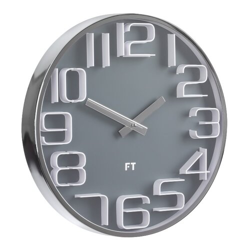 Future Time FT7010GY Numbers Designové nástenné hodiny, pr. 30 cm