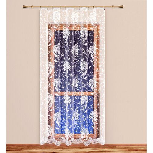 4Home Gardine Pfingstrosen, 200 x 250 cmweiß  , 200 x 250 cm