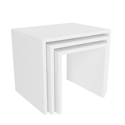 Odkládací stolek Zariel White, 3 ks