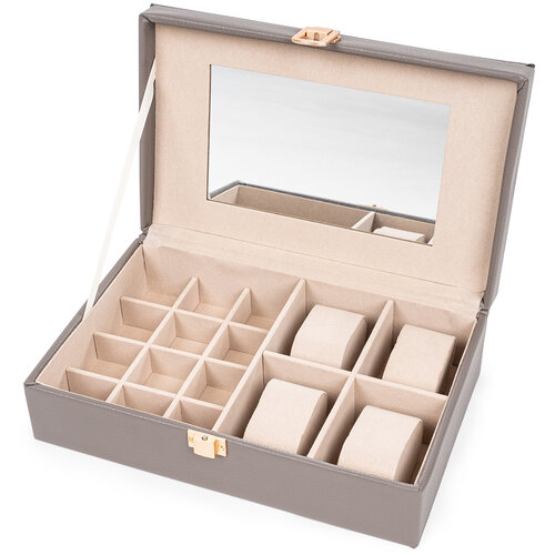 Schmuckkästchen Velvet dream Grau, 25 x 7 x 16 cm