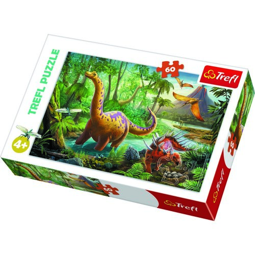 Trefl Puzzle Dinozaury w podróży, 60 elementów